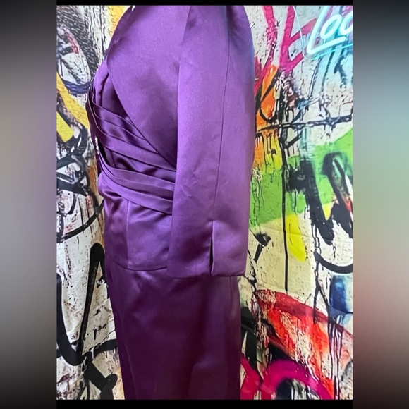 Impression Bridal Purple Satin 3pc Evening Mother of Bride Mother of Groom Dress - Picture 7 of 12